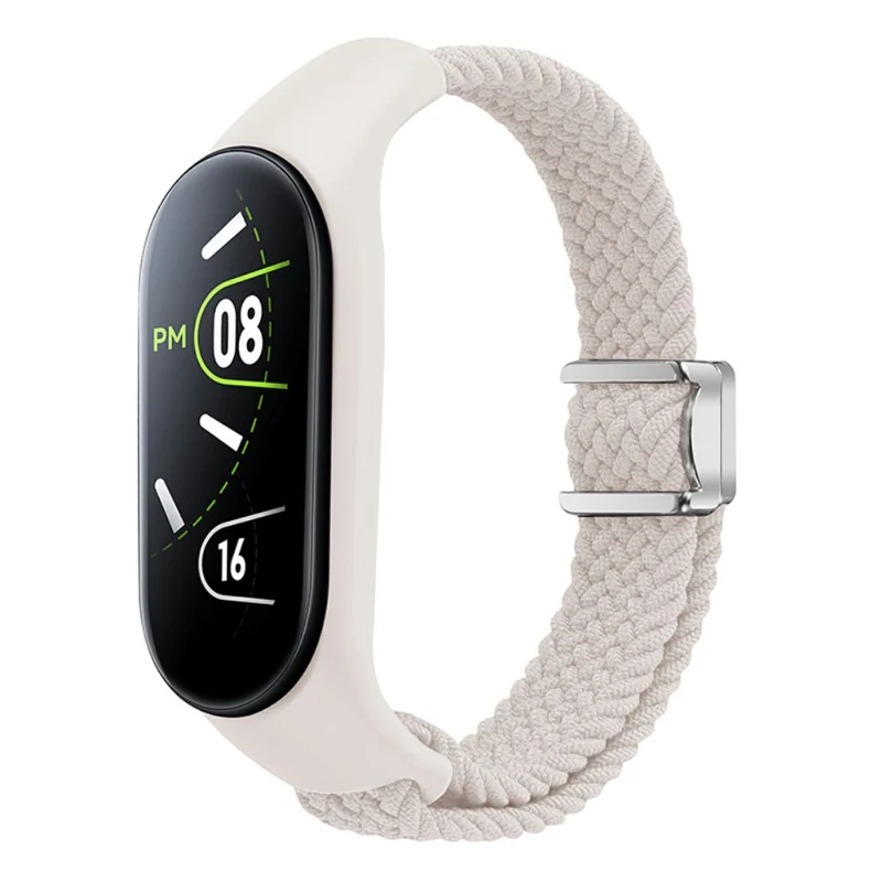 Xiaomi Mi Band 3 / 4 / 5 / 6 / 7 Braided Nylon Strap Magnetic Watch Band - Black / White