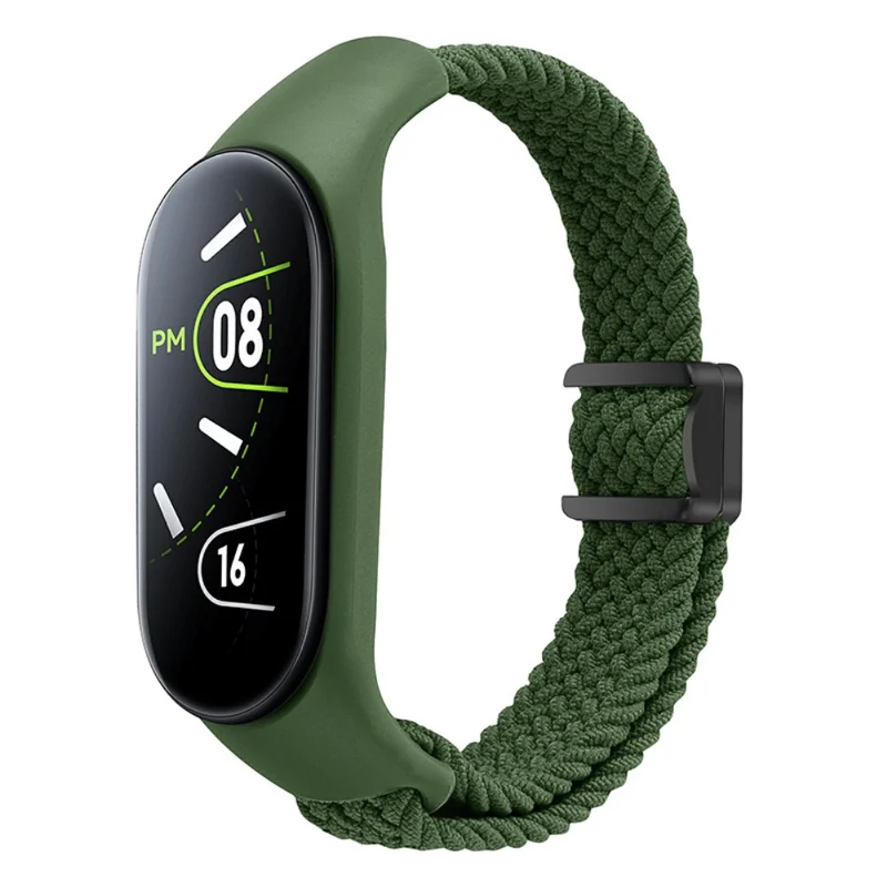 Xiaomi Mi Band 3 / 4 / 5 / 6 / 7 Braided Nylon Strap Magnetic Watch Band - Black / White