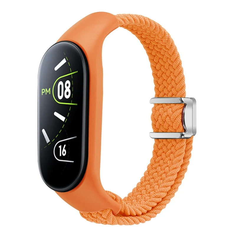 Xiaomi Mi Band 3 / 4 / 5 / 6 / 7 Braided Nylon Strap Magnetic Watch Band - Black / White