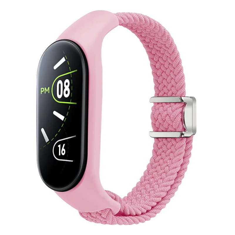 Xiaomi Mi Band 3 / 4 / 5 / 6 / 7 Braided Nylon Strap Magnetic Watch Band - Black / White