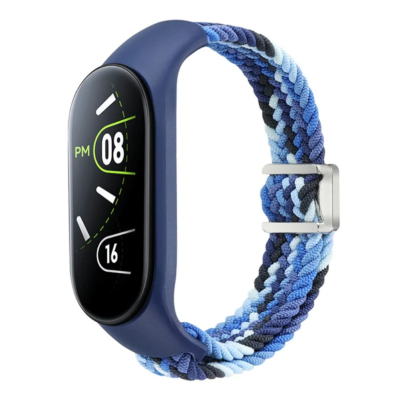 Xiaomi Mi Band 3 / 4 / 5 / 6 / 7 Braided Nylon Strap Magnetic Watch Band - Black / White
