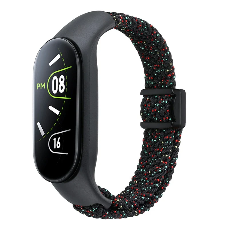Xiaomi Mi Band 3 / 4 / 5 / 6 / 7 Braided Nylon Strap Magnetic Watch Band - Black / White