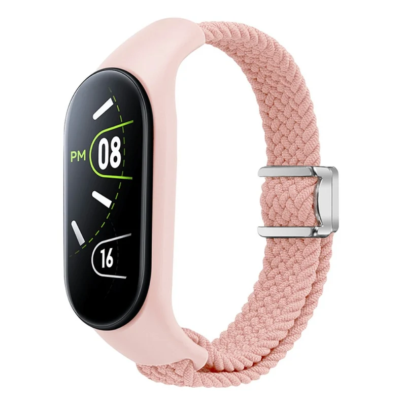 Xiaomi Mi Band 3 / 4 / 5 / 6 / 7 Braided Nylon Strap Magnetic Watch Band - Black / White