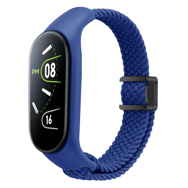 Xiaomi Mi Band 3 / 4 / 5 / 6 / 7 Braided Nylon Strap Magnetic Watch Band - Black / White