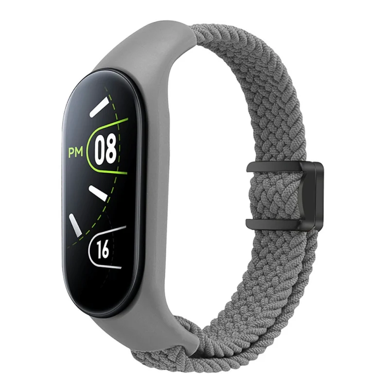Xiaomi Mi Band 3 / 4 / 5 / 6 / 7 Braided Nylon Strap Magnetic Watch Band - Black / White