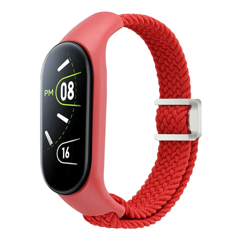 Xiaomi Mi Band 3 / 4 / 5 / 6 / 7 Braided Nylon Strap Magnetic Watch Band - Black / White