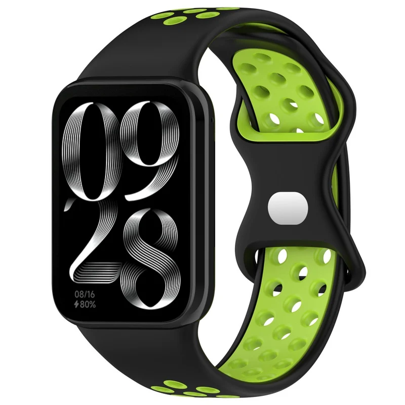 Xiaomi Mi 8 Pro Replacement Band Dual Color Silicone Watch Strap - Green / Black