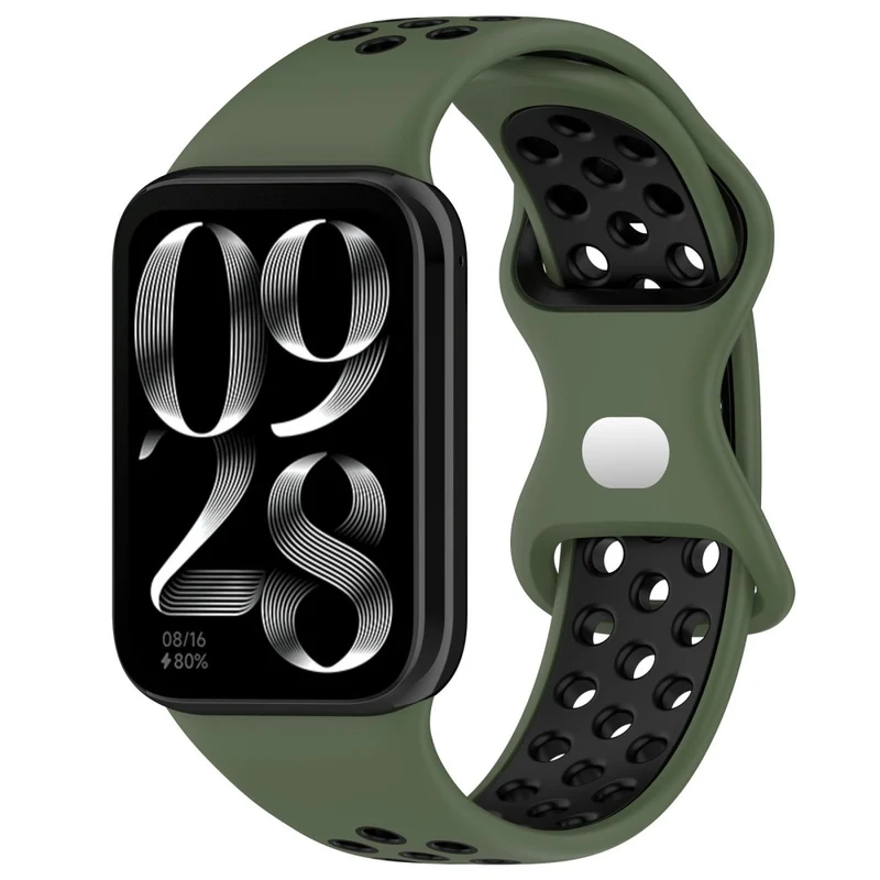 Xiaomi Mi 8 Pro Replacement Band Dual Color Silicone Watch Strap - Green / Black