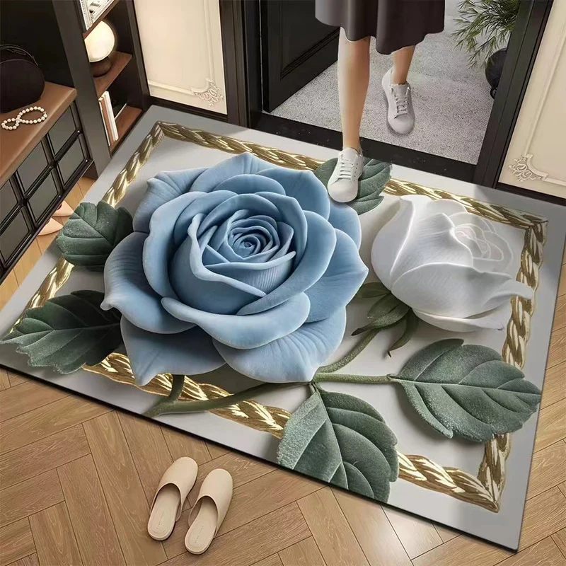 Elegante Blumenmuster Bereichsteppich