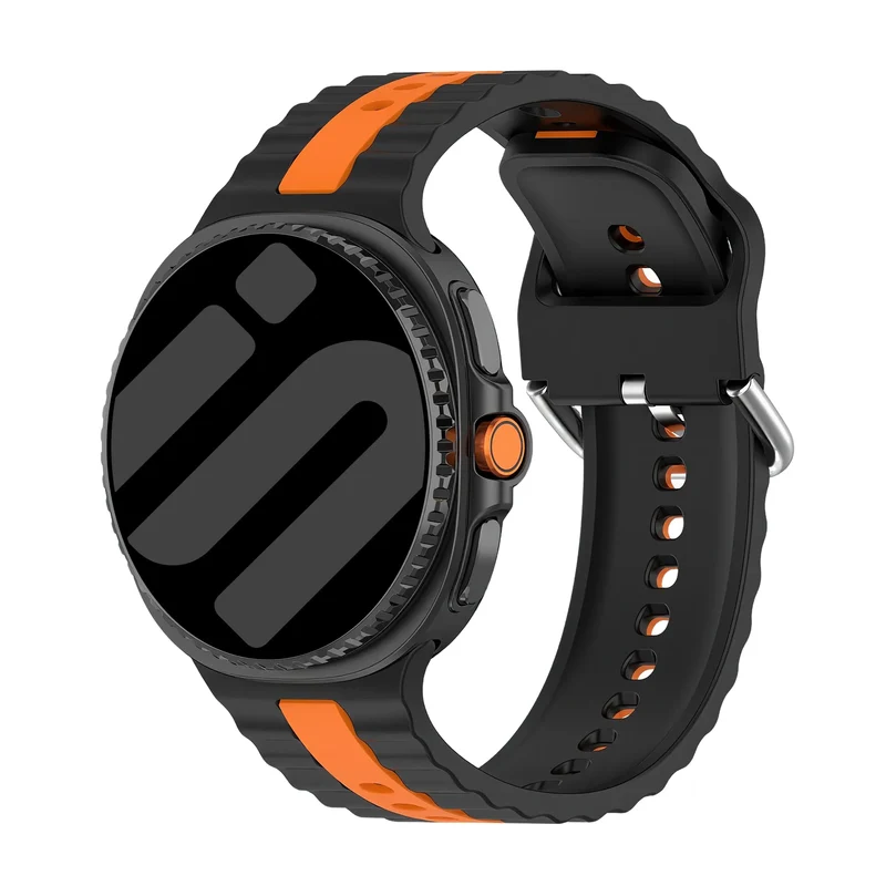 Samsung Galaxy Watch 9 - 44mm Duo-Sportarmband (Schwarz/Orange)