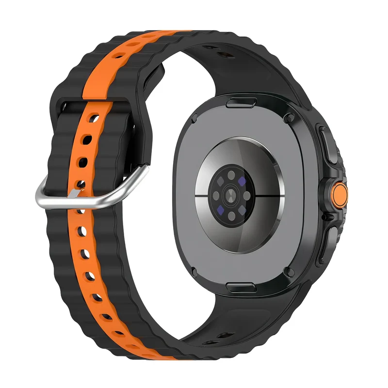 Samsung Galaxy Watch 9 - 44mm Duo-Sportarmband (Schwarz/Orange)