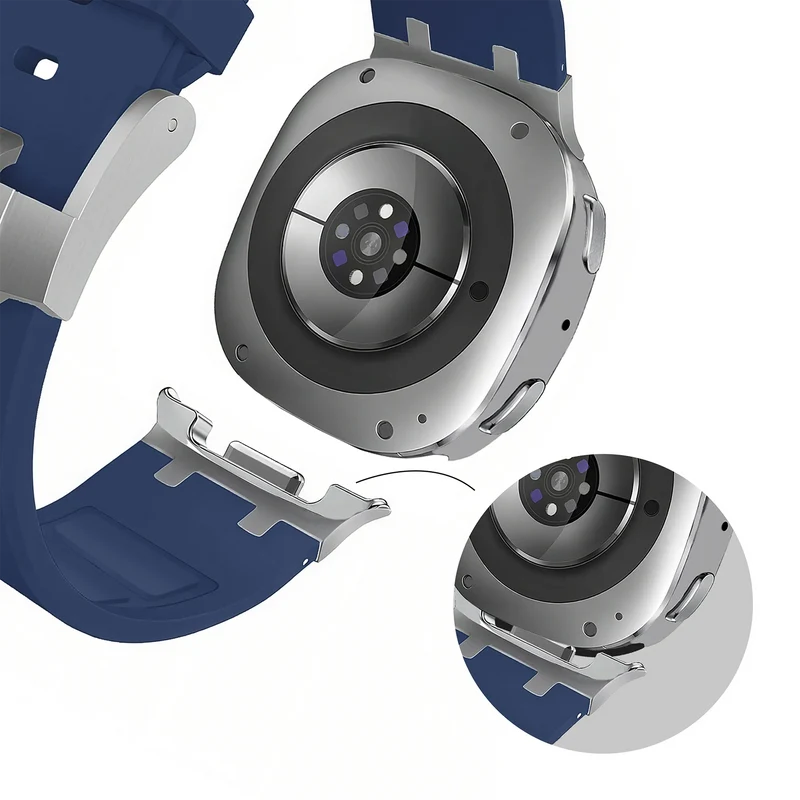 Bandz Samsung Galaxy Watch 9 - 40mm Silikonarmband Luxus Liquid (Dunkelblau)