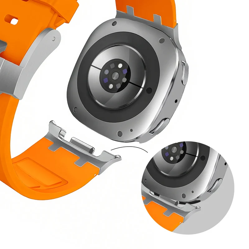 Bandz Samsung Galaxy Watch 9 - 40mm Silikonarmband Luxus Liquid (Orange)