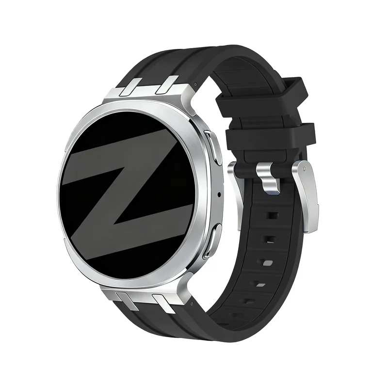 Bandz Samsung Galaxy Watch 9 - 40mm Silikonarmband Luxus Liquid (Schwarz)