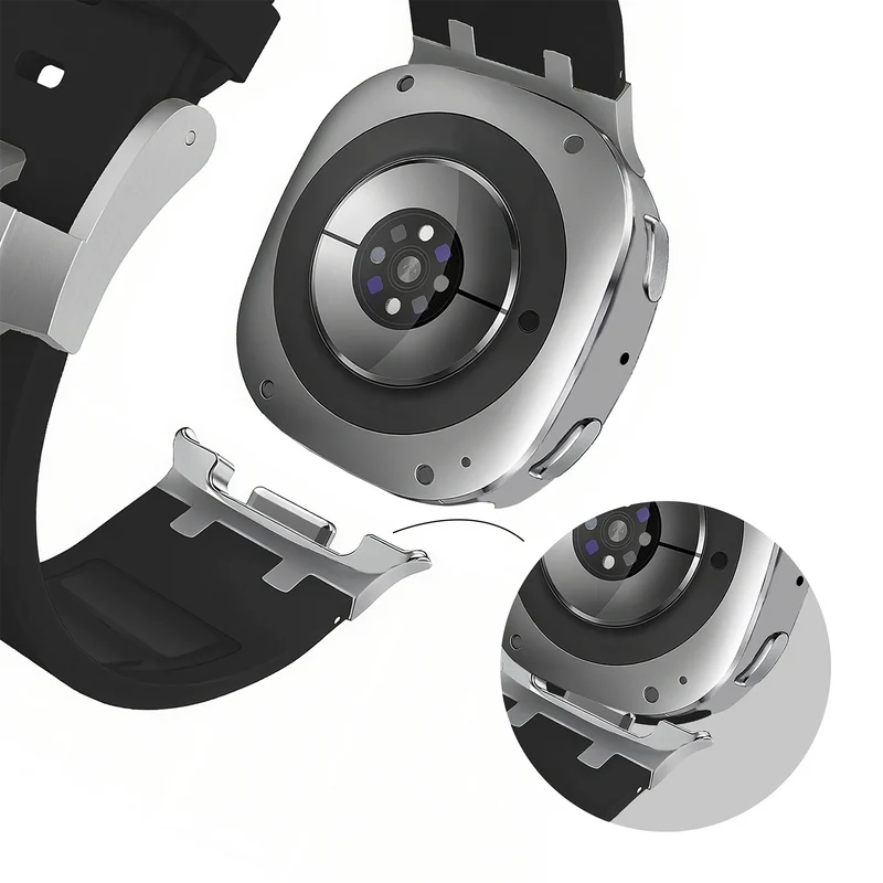 Bandz Samsung Galaxy Watch 9 - 40mm Silikonarmband Luxus Liquid (Schwarz)