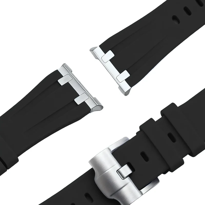 Bandz Samsung Galaxy Watch 9 - 40mm Silikonarmband Luxus Liquid (Schwarz)