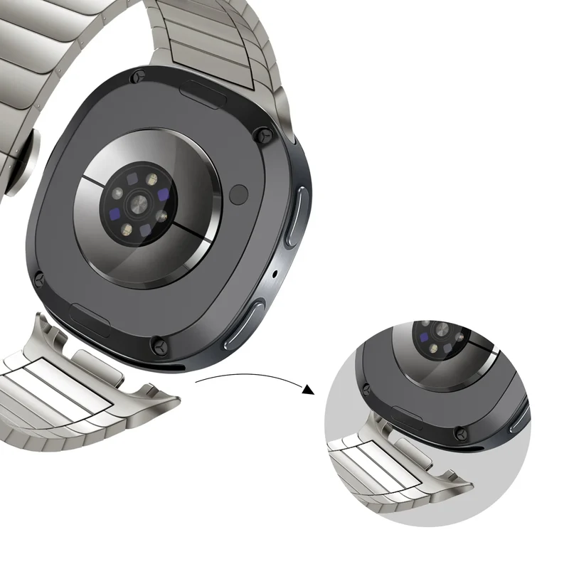 Bandz Samsung Galaxy Watch 9 - 40mm Stahlarmband 'One Bead' (Titan)