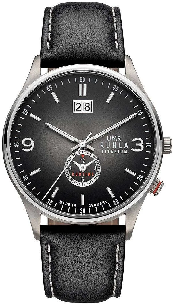 UMR Ruhla Classic 17081 Herrenuhr • Titan • Dual-Time