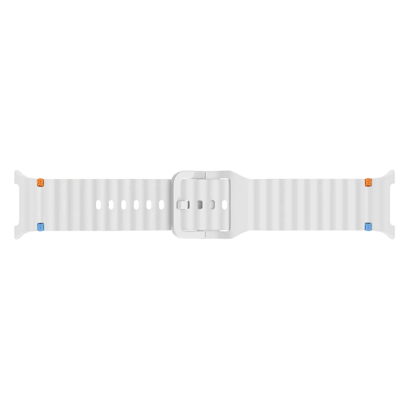 Samsung Galaxy Watch 9 - 44mm Wave Silikonarmband (Weiß)