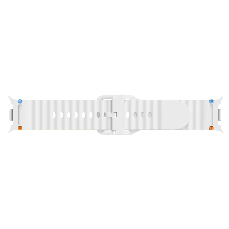 Samsung Galaxy Watch 9 - 44mm Wave Silikonarmband (Weiß)