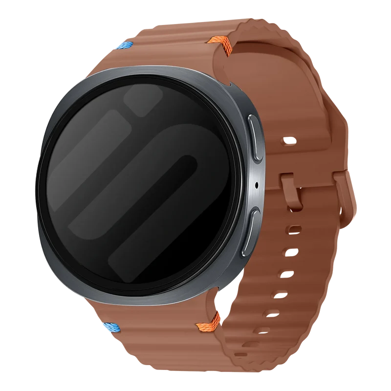 Samsung Galaxy Watch 9 - 40mm Wave Silikonarmband (Braun)
