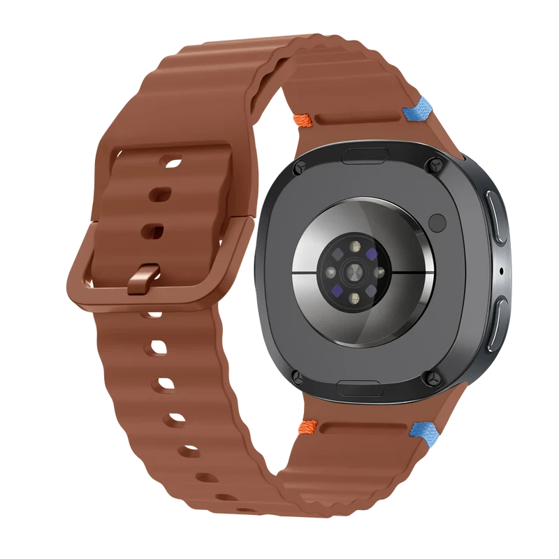 Samsung Galaxy Watch 9 - 40mm Wave Silikonarmband (Braun)
