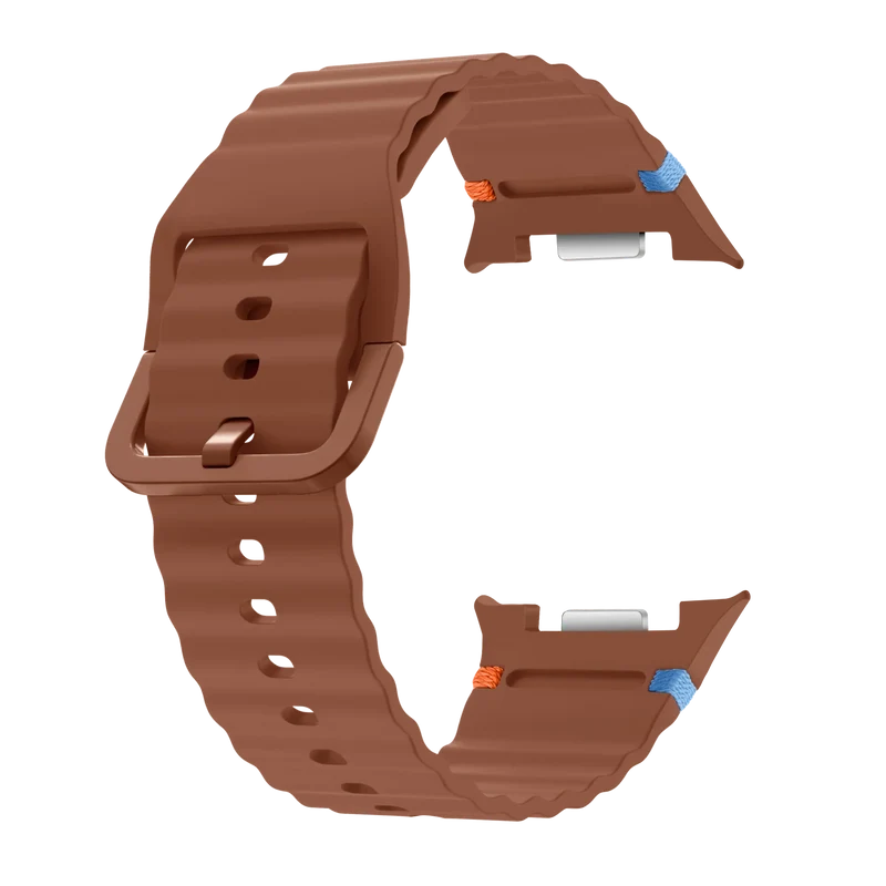 Samsung Galaxy Watch 9 - 40mm Wave Silikonarmband (Braun)
