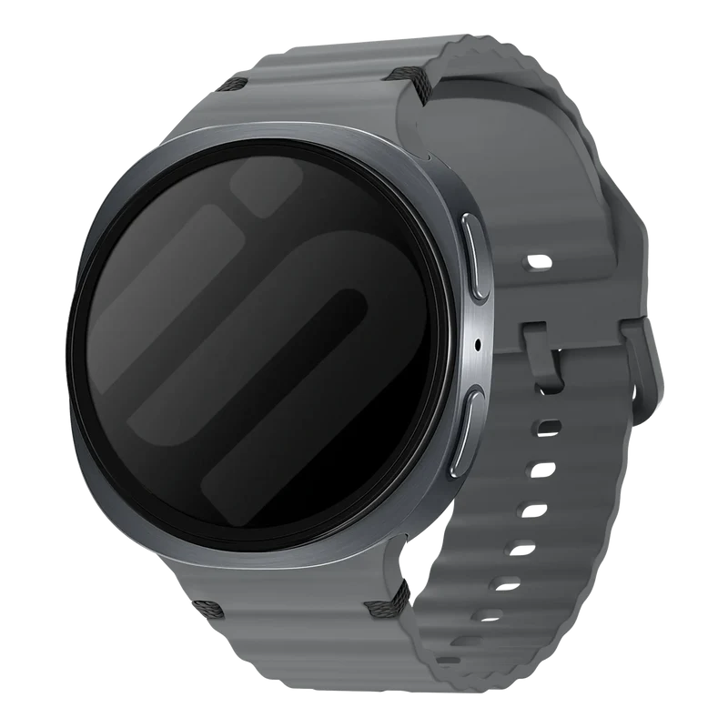 Samsung Galaxy Watch 9 - 40mm Wave Silikonarmband (Dunkelgrau)