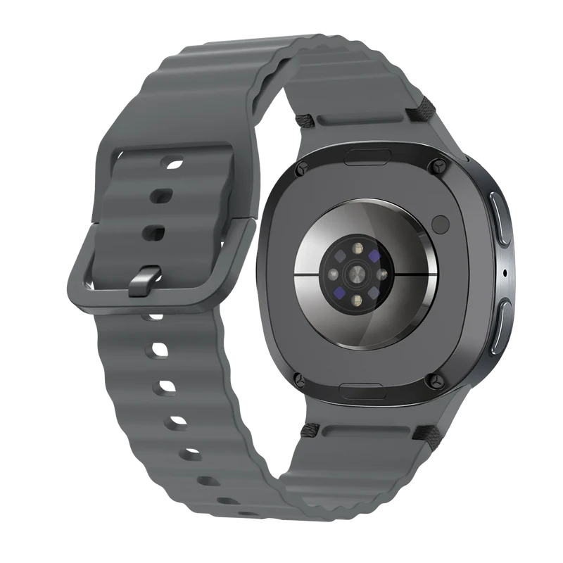 Samsung Galaxy Watch 9 - 40mm Wave Silikonarmband (Dunkelgrau)