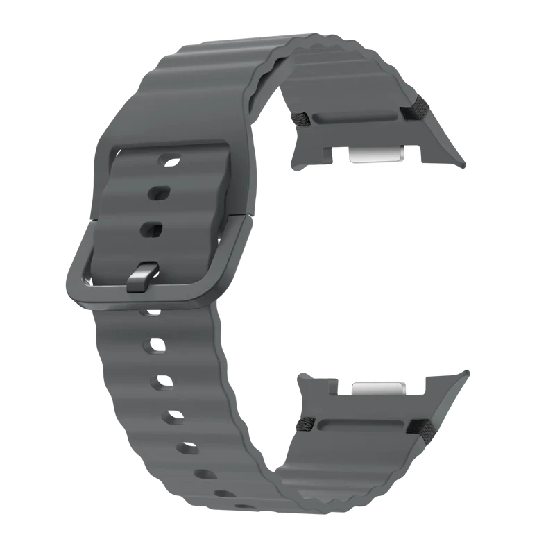 Samsung Galaxy Watch 9 - 40mm Wave Silikonarmband (Dunkelgrau)