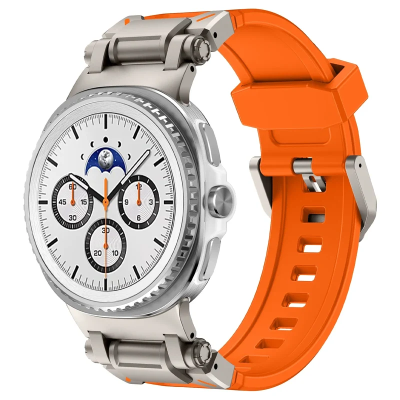 Samsung Galaxy Watch 9 - 44mm Silikonarmband 'Explorer' (Orange/Titan)