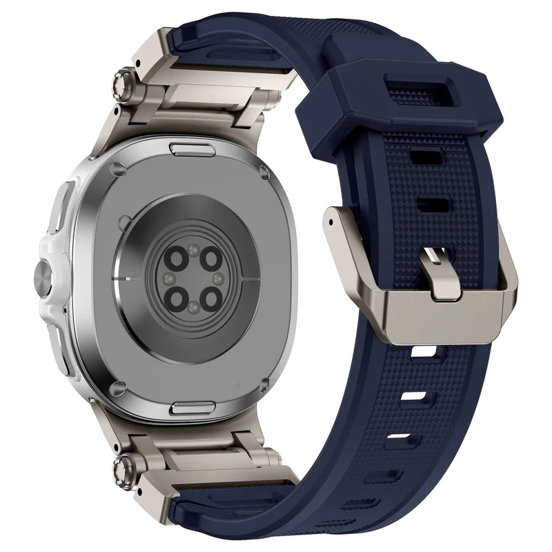 Samsung Galaxy Watch 9 - 40mm Silikonarmband 'Explorer' (Blau mit Titan)