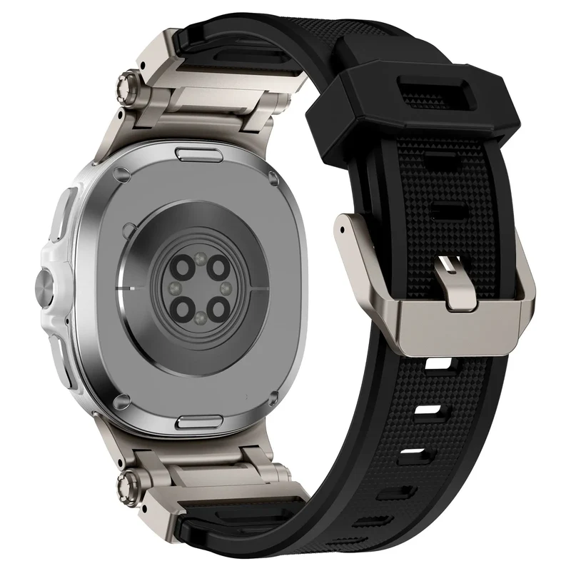 Samsung Galaxy Watch 9 - 44mm Silikonarmband 'Explorer' (Schwarz mit Titan)