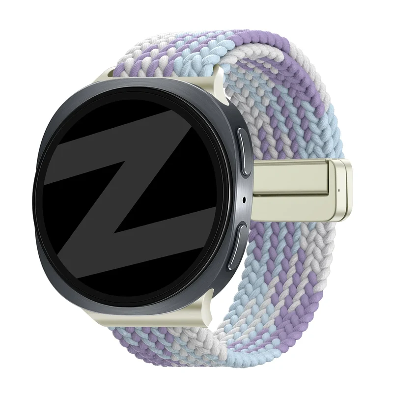 Bandz Samsung Galaxy Watch 9 - 44mm Magnetisch Geflochtenes Armband (Lila Mix)