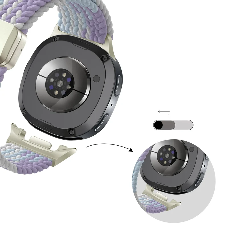 Bandz Samsung Galaxy Watch 9 - 44mm Magnetisch Geflochtenes Armband (Lila Mix)