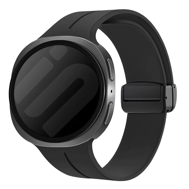 Samsung Galaxy Watch 9 - 44mm D-Schnalle Silikonarmband (Schwarz)