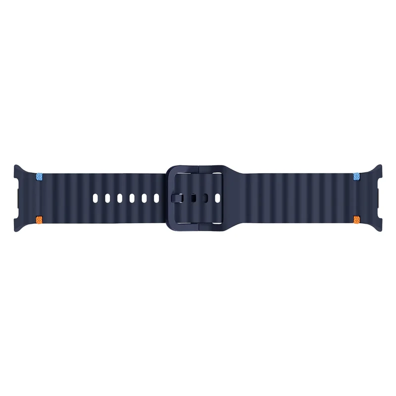 Samsung Galaxy Watch 9 - 44mm Wave Silikonarmband (Dunkelblau)