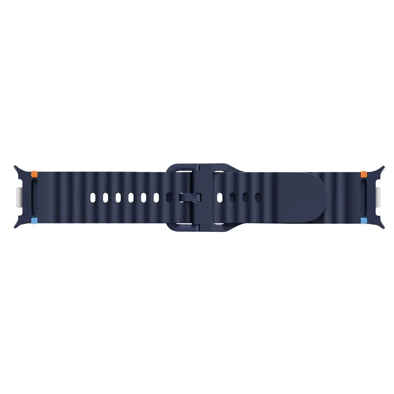 Samsung Galaxy Watch 9 - 44mm Wave Silikonarmband (Dunkelblau)