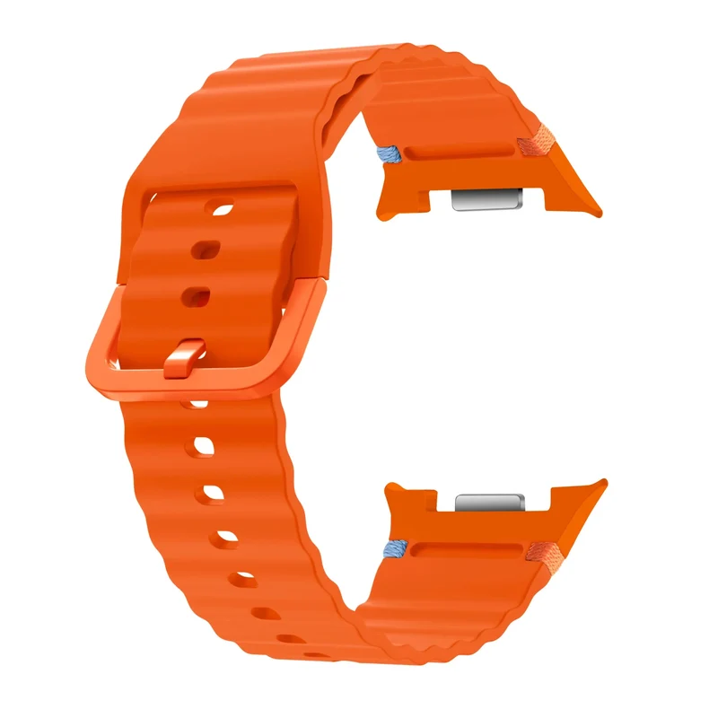 Samsung Galaxy Watch 9 - 40mm Wave Silikonarmband (Orange)