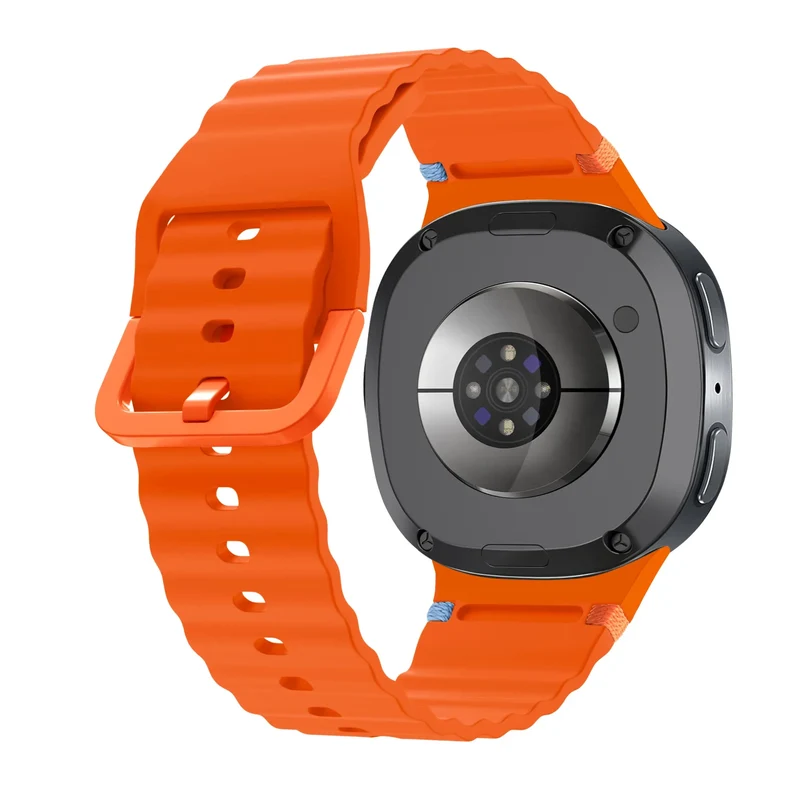 Samsung Galaxy Watch 9 - 40mm Wave Silikonarmband (Orange)