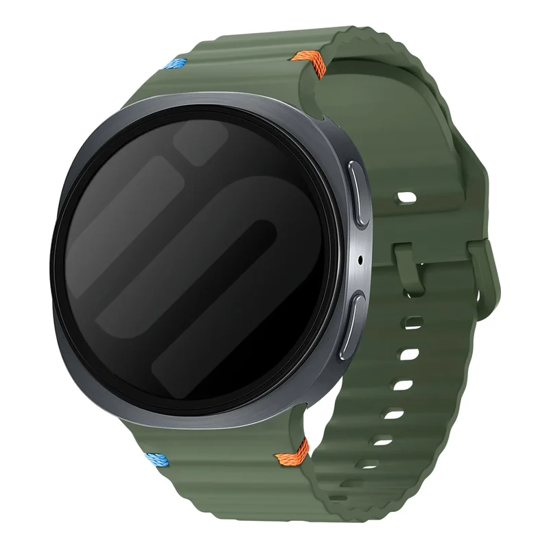 Samsung Galaxy Watch 9 - 40mm Wave Silikonarmband (Armeegrün)