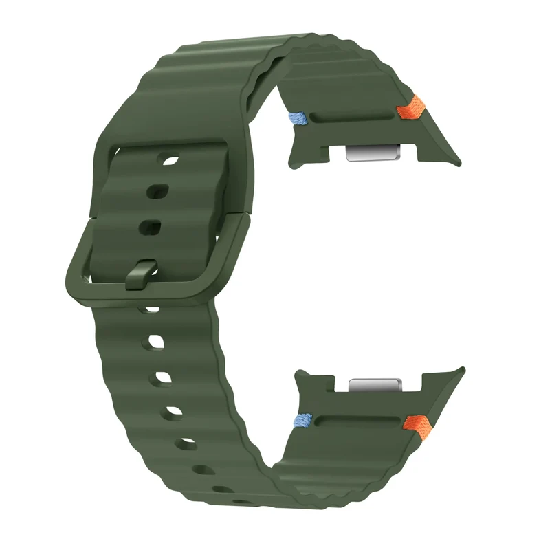 Samsung Galaxy Watch 9 - 40mm Wave Silikonarmband (Armeegrün)