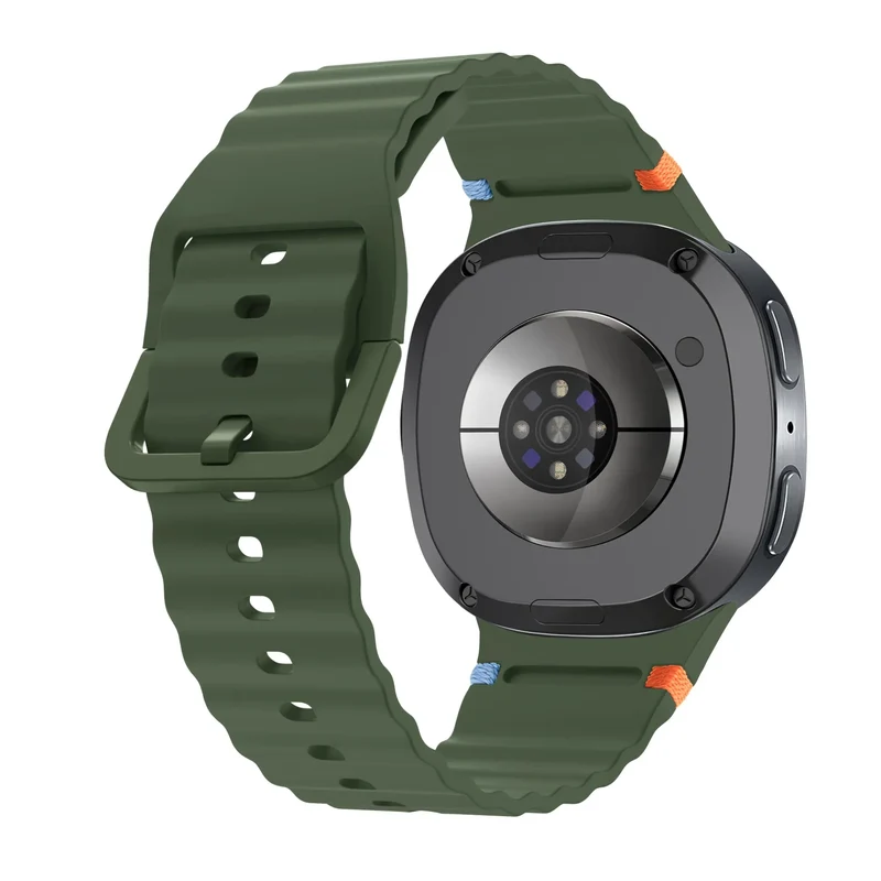 Samsung Galaxy Watch 9 - 40mm Wave Silikonarmband (Armeegrün)