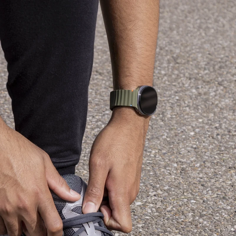 Samsung Galaxy Watch 9 - 40mm Wave Silikonarmband (Armeegrün)