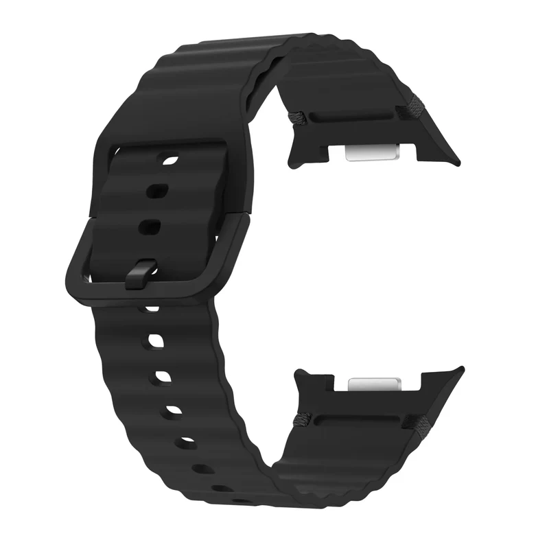 Samsung Galaxy Watch 9 - 44mm Wave Silikonarmband (Schwarz)