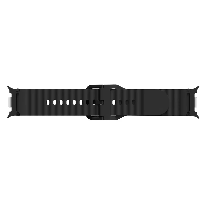 Samsung Galaxy Watch 9 - 44mm Wave Silikonarmband (Schwarz)