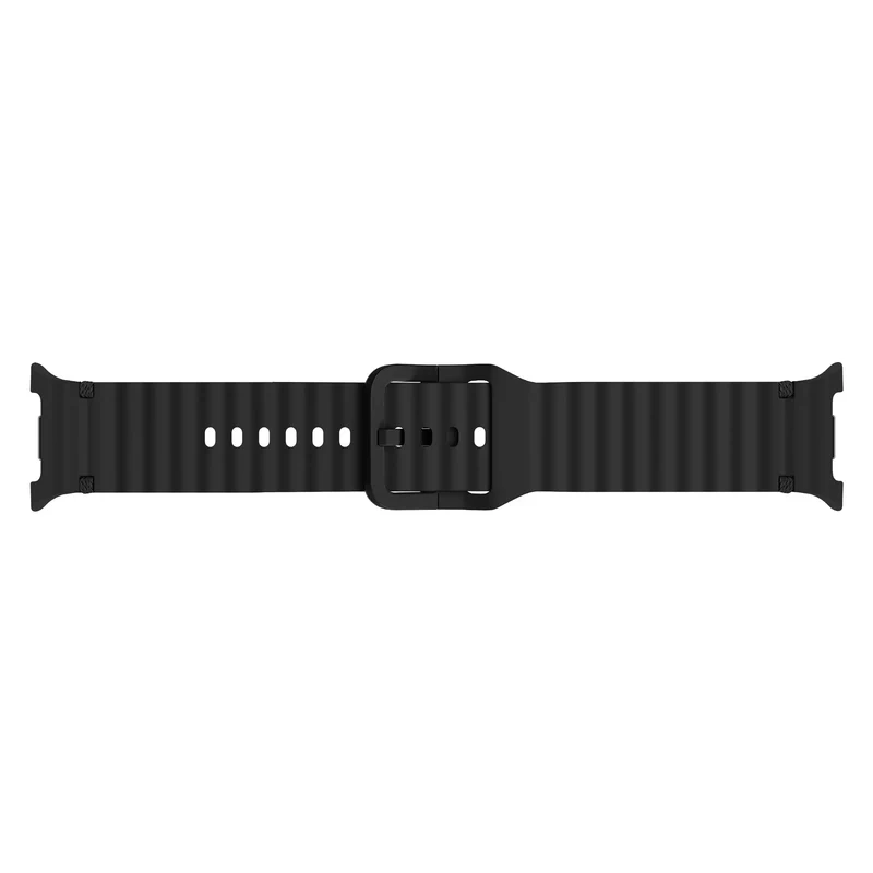 Samsung Galaxy Watch 9 - 44mm Wave Silikonarmband (Schwarz)