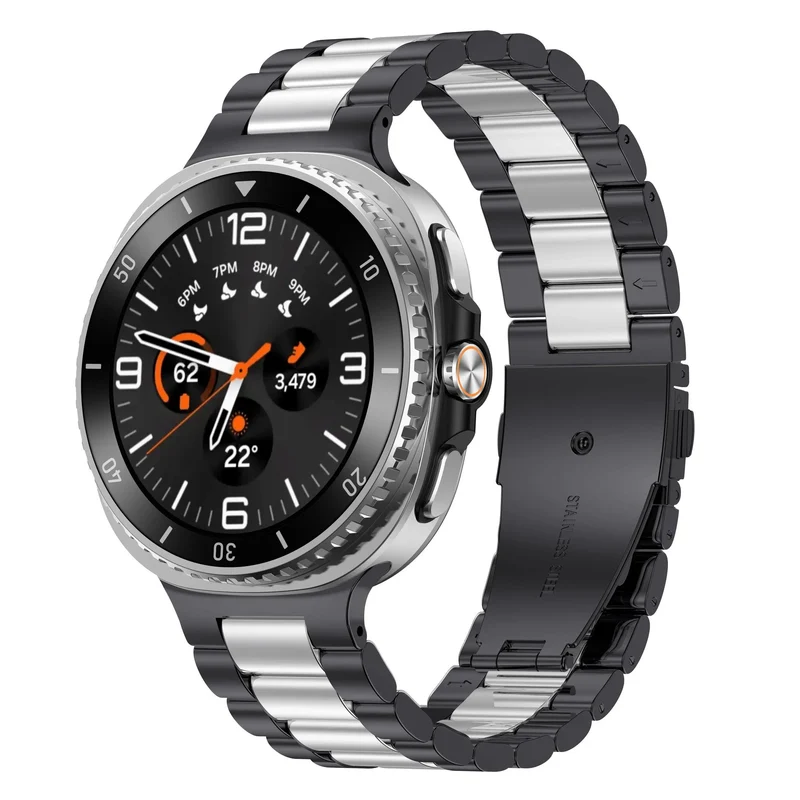 Samsung Galaxy Watch 9 - 44mm Stahlarmband (Schwarz/Silber)