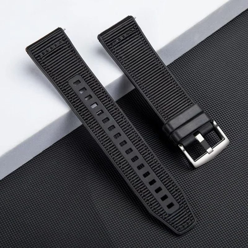 Universal 22mm Breathable Woven Canvas Replacement Strap Adjustable Smartwatch Band - Army Green
