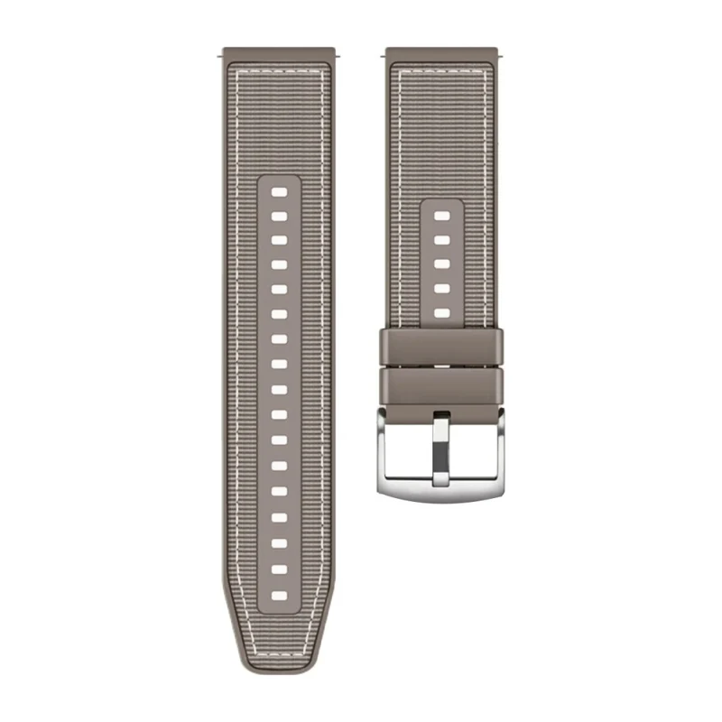 Universal 22mm Breathable Woven Canvas Replacement Strap Adjustable Smartwatch Band - Army Green